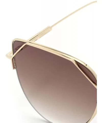 Fashion sunglasses cat eyes cat ears metal sunglasses women - E - CC18SMQH8Y5 $44.82 Aviator