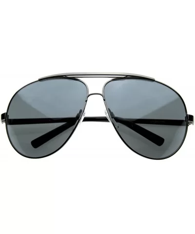 70's Big Frame Oversized Aviator Sunglasses for Men and Women 70mm - Gunmetal / Smoke - CL116Q2GRWX $10.28 Oversized