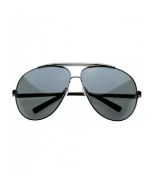 70's Big Frame Oversized Aviator Sunglasses for Men and Women 70mm - Gunmetal / Smoke - CL116Q2GRWX $10.28 Oversized