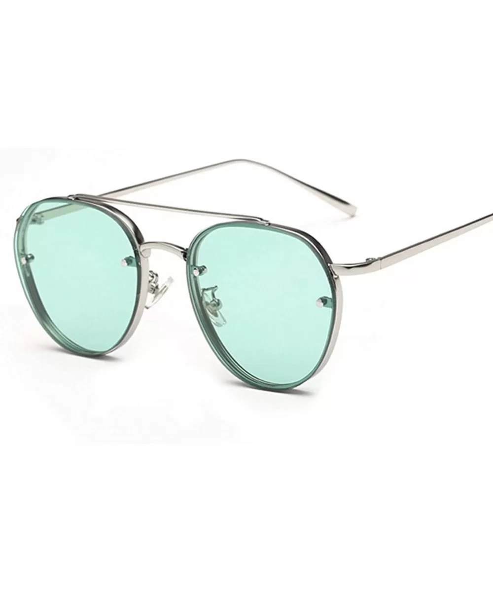 Fashion Sunglasses Men Metal Frame Sun Glasses for Women Summer 2018 UV400 - Green - C818DUHLYSE $7.05 Oval