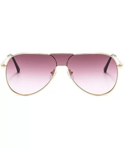 Oversized Retro Sunglasses Designer Brand Luxury Pilot Driving Sun Glasses For Women - Purple - CF1947NS3Q6 $7.98 Oversized