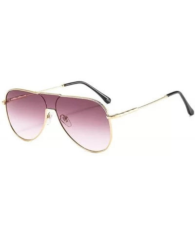 Oversized Retro Sunglasses Designer Brand Luxury Pilot Driving Sun Glasses For Women - Purple - CF1947NS3Q6 $7.98 Oversized