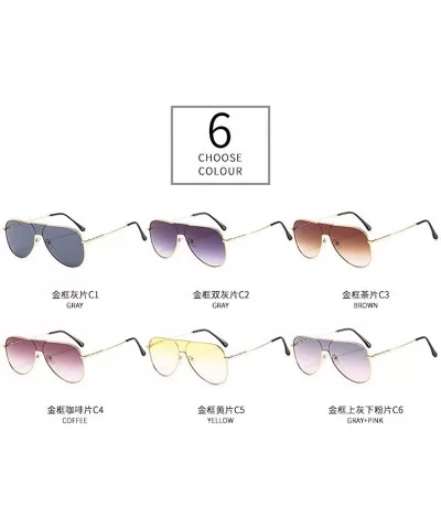 Oversized Retro Sunglasses Designer Brand Luxury Pilot Driving Sun Glasses For Women - Purple - CF1947NS3Q6 $7.98 Oversized