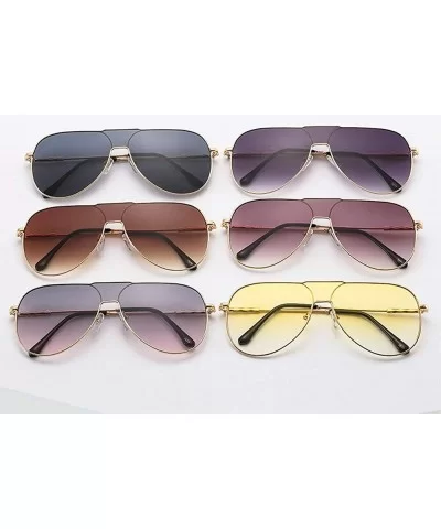 Oversized Retro Sunglasses Designer Brand Luxury Pilot Driving Sun Glasses For Women - Purple - CF1947NS3Q6 $7.98 Oversized