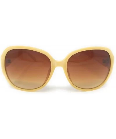 Women Retro 70s 80s 90s Oversized Round Black Elegant Style Sunglasses-SM1125 - Cream/Gold - CH18LDQ244W $13.32 Round