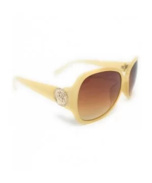 Women Retro 70s 80s 90s Oversized Round Black Elegant Style Sunglasses-SM1125 - Cream/Gold - CH18LDQ244W $13.32 Round