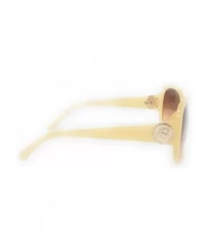 Women Retro 70s 80s 90s Oversized Round Black Elegant Style Sunglasses-SM1125 - Cream/Gold - CH18LDQ244W $13.32 Round