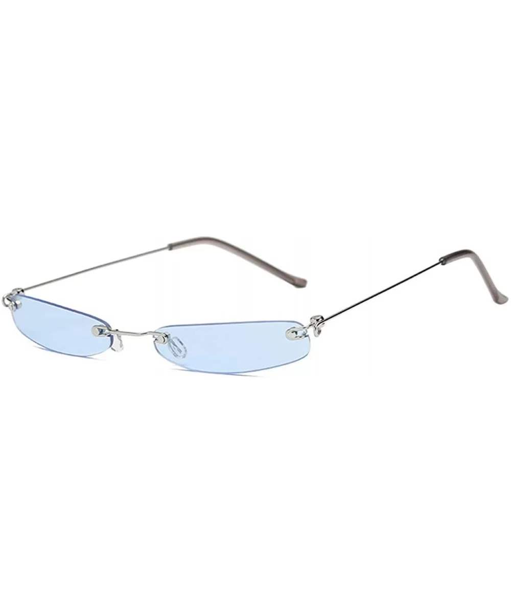 Small Frame Rectangle Sunglasses - Blue - CP199E9STO0 $21.77 Rectangular