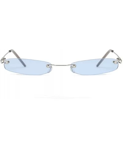 Small Frame Rectangle Sunglasses - Blue - CP199E9STO0 $21.77 Rectangular