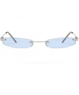 Small Frame Rectangle Sunglasses - Blue - CP199E9STO0 $21.77 Rectangular