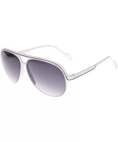 Women's Classic Retro Aviator Sunglasses Eyewear - White - CM12EK7C1TX $6.95 Oversized