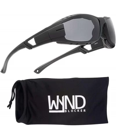 Airdam Sunglasses Motorcycle Riding- Sports- Driving- Cycling Wrap - Black - Smoke - CQ196MU8LNR $13.06 Sport