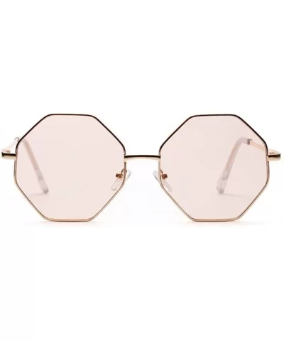 big vintage polygon sunglasses female 2019 octagon tinted clear sun glasses for women men metal frame uv400 - C818RQ7WOU3 $9....