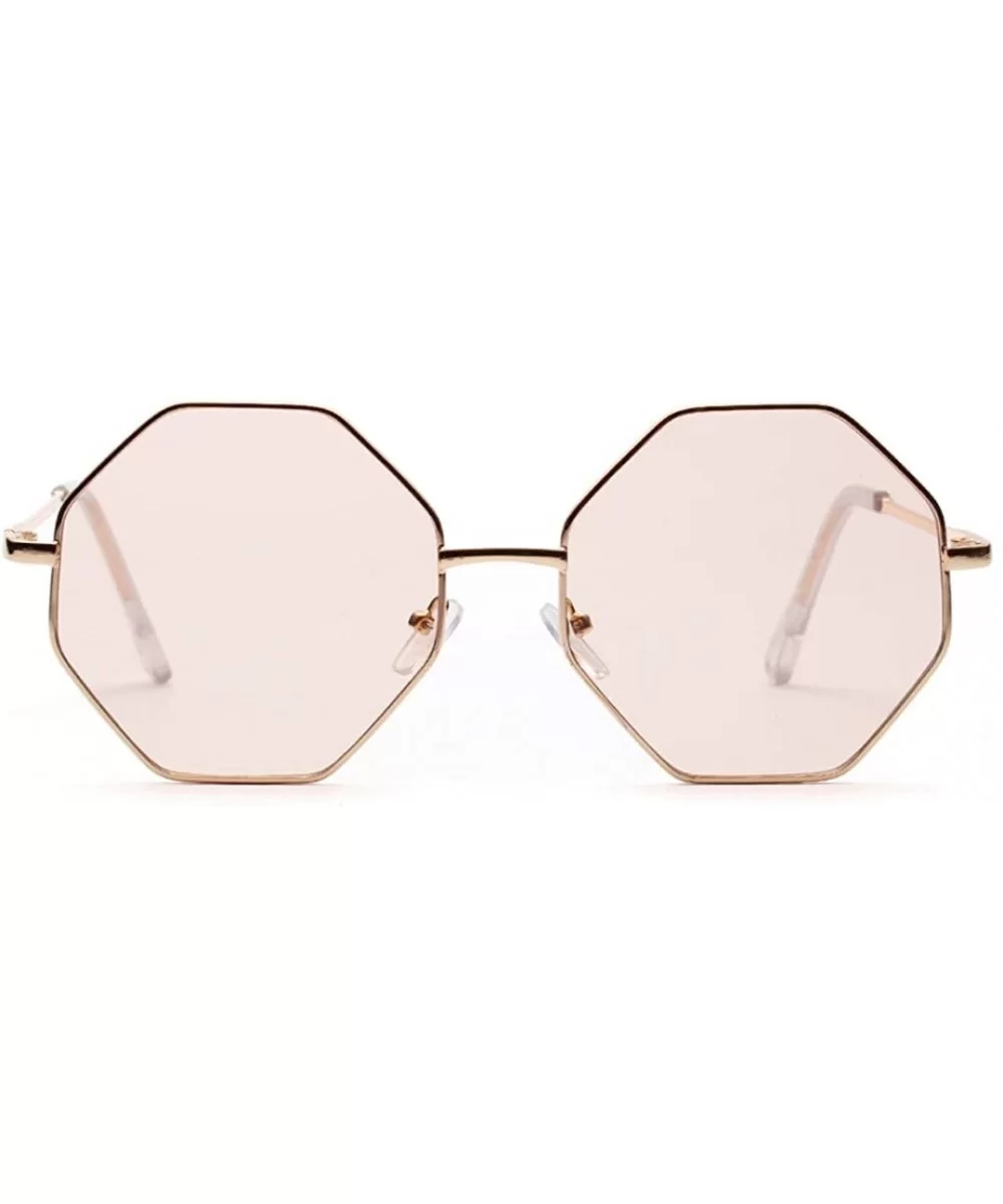 big vintage polygon sunglasses female 2019 octagon tinted clear sun glasses for women men metal frame uv400 - C818RQ7WOU3 $9....