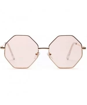 big vintage polygon sunglasses female 2019 octagon tinted clear sun glasses for women men metal frame uv400 - C818RQ7WOU3 $9....