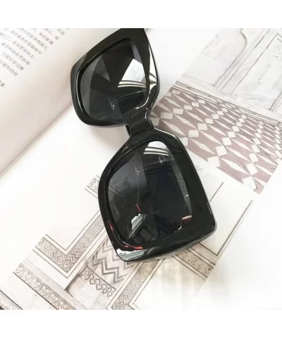 New Oversized Square Luxury Sunglasses Gradient Lens Vintage Women - A - CO18XRUL8U6 $4.54 Square