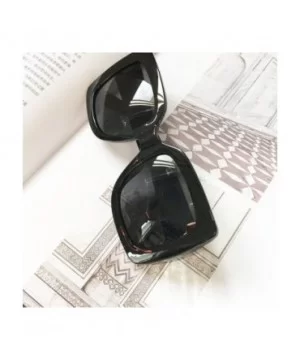 New Oversized Square Luxury Sunglasses Gradient Lens Vintage Women - A - CO18XRUL8U6 $4.54 Square