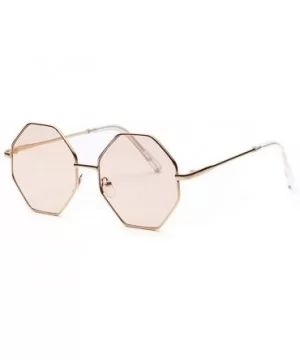 big vintage polygon sunglasses female 2019 octagon tinted clear sun glasses for women men metal frame uv400 - C818RQ7WOU3 $9....