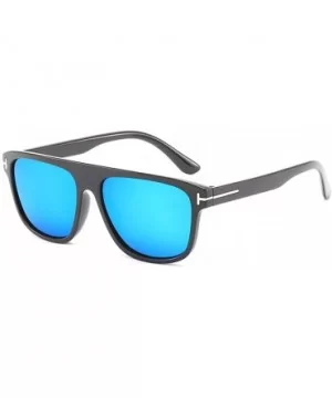 Unisex Sunglasses Fashion Bright Black Grey Drive Holiday Square Non-Polarized UV400 - Bright Black Blue - CA18RKGXYIS $6.44 ...