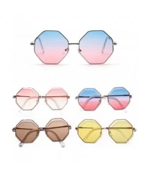 big vintage polygon sunglasses female 2019 octagon tinted clear sun glasses for women men metal frame uv400 - C818RQ7WOU3 $9....