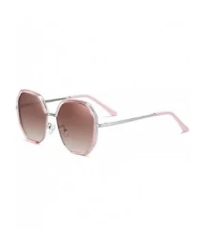 Oversized Polarized Sunglasses for Women UV Protection Metal Frame Retro Polygon Style 8067 - C819703LNQC $4.86 Oversized