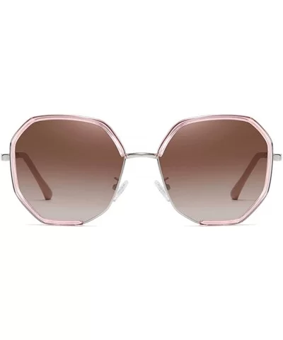 Oversized Polarized Sunglasses for Women UV Protection Metal Frame Retro Polygon Style 8067 - C819703LNQC $4.86 Oversized