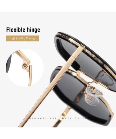 Oversized Polarized Sunglasses for Women UV Protection Metal Frame Retro Polygon Style 8067 - C819703LNQC $4.86 Oversized