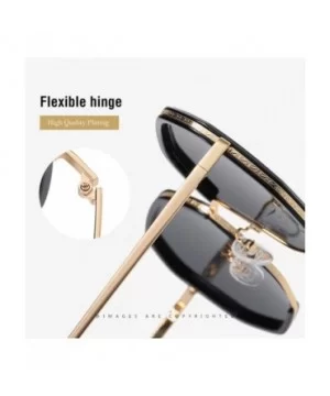 Oversized Polarized Sunglasses for Women UV Protection Metal Frame Retro Polygon Style 8067 - C819703LNQC $4.86 Oversized