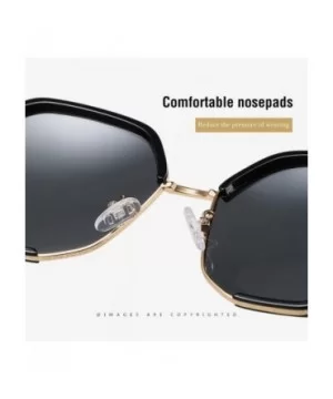 Oversized Polarized Sunglasses for Women UV Protection Metal Frame Retro Polygon Style 8067 - C819703LNQC $4.86 Oversized