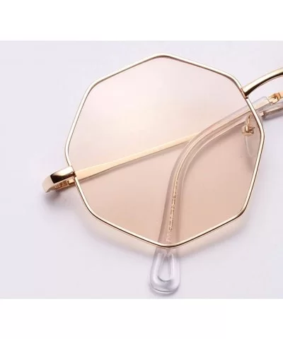 big vintage polygon sunglasses female 2019 octagon tinted clear sun glasses for women men metal frame uv400 - C818RQ7WOU3 $9....