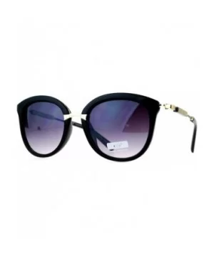 Oversize Horn Rim Butterfly Designer Fashion Sunglasses - All Black - C612N26FX0X $9.03 Butterfly