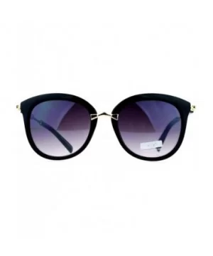 Oversize Horn Rim Butterfly Designer Fashion Sunglasses - All Black - C612N26FX0X $9.03 Butterfly