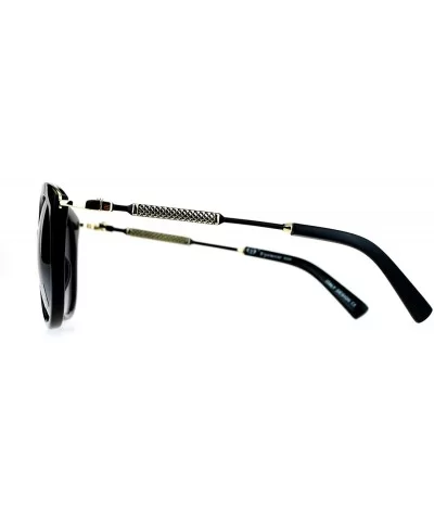 Oversize Horn Rim Butterfly Designer Fashion Sunglasses - All Black - C612N26FX0X $9.03 Butterfly