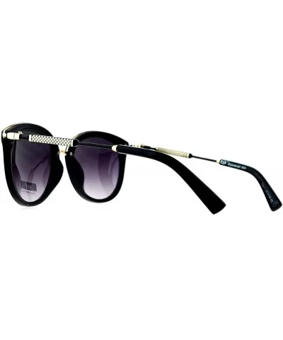 Oversize Horn Rim Butterfly Designer Fashion Sunglasses - All Black - C612N26FX0X $9.03 Butterfly