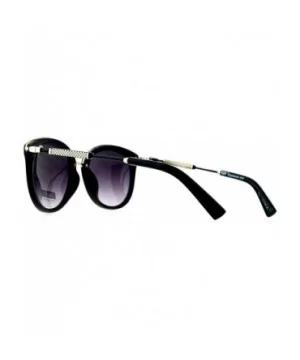 Oversize Horn Rim Butterfly Designer Fashion Sunglasses - All Black - C612N26FX0X $9.03 Butterfly