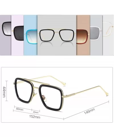 Polarized Sunglasses for Men Women Retro Aviator Square Goggle Classic Alloy Frame HERO SJ1126 - CX18SYWQDL0 $11.01 Rectangular