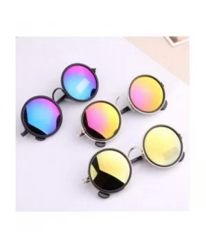 M42 Round Circle Sunglasses Women Retro Vintage Glasses for Women Brand Designer Sunglasses - Silver Blue - CW18W7M2AD5 $15.6...