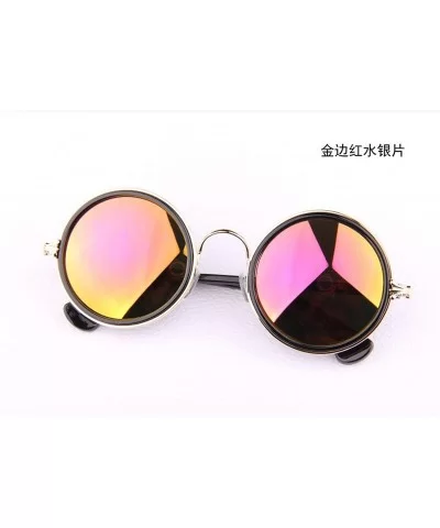 M42 Round Circle Sunglasses Women Retro Vintage Glasses for Women Brand Designer Sunglasses - Silver Blue - CW18W7M2AD5 $15.6...