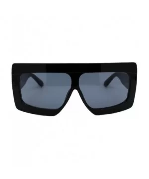 Super Oversized Sunglasses Futuristic Flat Top Shield Square Shades UV 400 - Black (Black) - CB193994L67 $7.27 Shield