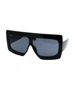 Super Oversized Sunglasses Futuristic Flat Top Shield Square Shades UV 400 - Black (Black) - CB193994L67 $7.27 Shield