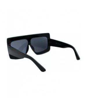 Super Oversized Sunglasses Futuristic Flat Top Shield Square Shades UV 400 - Black (Black) - CB193994L67 $7.27 Shield