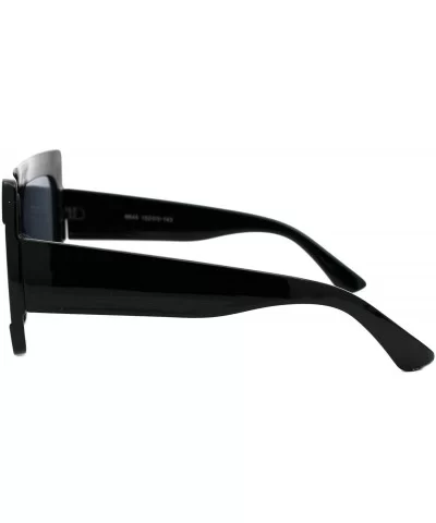 Super Oversized Sunglasses Futuristic Flat Top Shield Square Shades UV 400 - Black (Black) - CB193994L67 $7.27 Shield