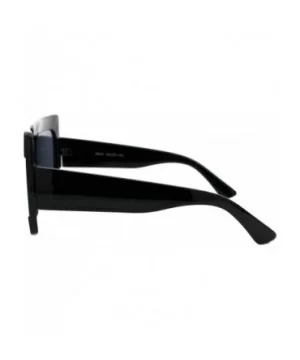 Super Oversized Sunglasses Futuristic Flat Top Shield Square Shades UV 400 - Black (Black) - CB193994L67 $7.27 Shield