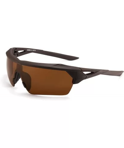 Sport Polarized Sunglasses for Men Wrap Around Shield Sun Glasses for Cycling Fishing Driving - CI194EH3KOK $16.08 Sport