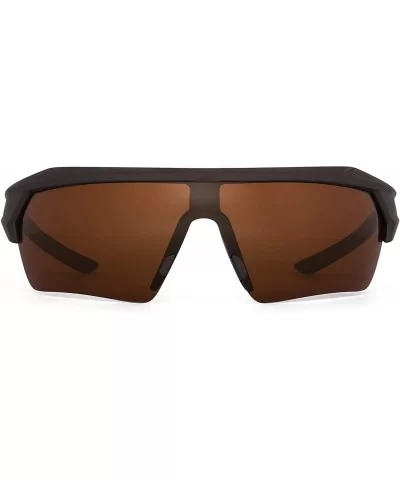 Sport Polarized Sunglasses for Men Wrap Around Shield Sun Glasses for Cycling Fishing Driving - CI194EH3KOK $16.08 Sport