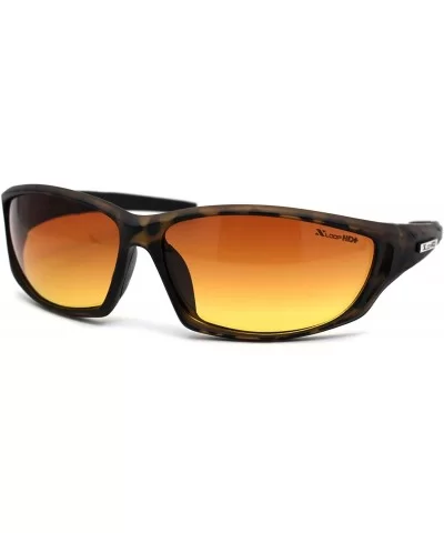 HD+ Amber Lens Oval Warp Plastic Sport Sunglasses - Matte Tortoise - CU195ZRSW2X $9.09 Sport