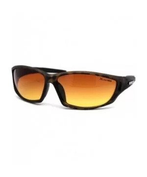 HD+ Amber Lens Oval Warp Plastic Sport Sunglasses - Matte Tortoise - CU195ZRSW2X $9.09 Sport