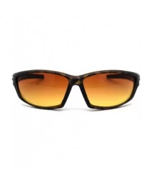 HD+ Amber Lens Oval Warp Plastic Sport Sunglasses - Matte Tortoise - CU195ZRSW2X $9.09 Sport