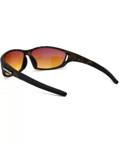 HD+ Amber Lens Oval Warp Plastic Sport Sunglasses - Matte Tortoise - CU195ZRSW2X $9.09 Sport