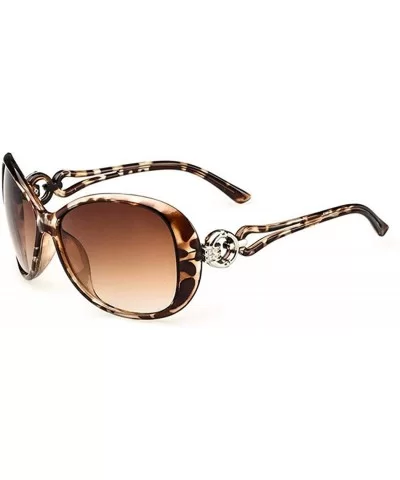 Women Fashion Oval Shape UV400 Framed Sunglasses Sunglasses - Leopard - CD1952ZADMG $13.08 Oval